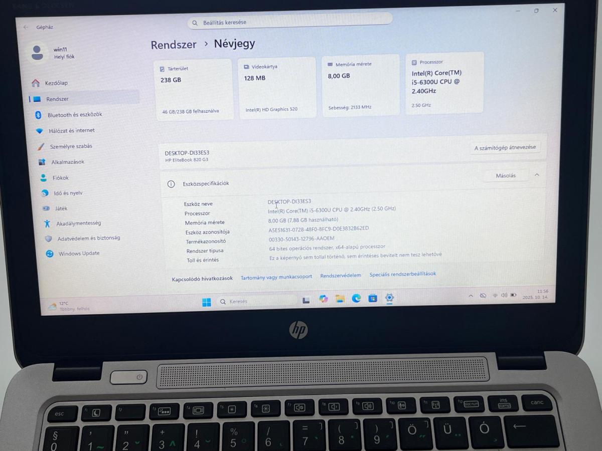 HP Elitebook 820 G3
